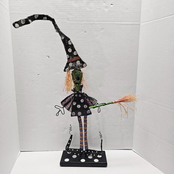 Tall Peri Woltjer Handcrafted 4 Silvestri Figurine Folk Art Decor Dancing Witch - Picture 1 of 16